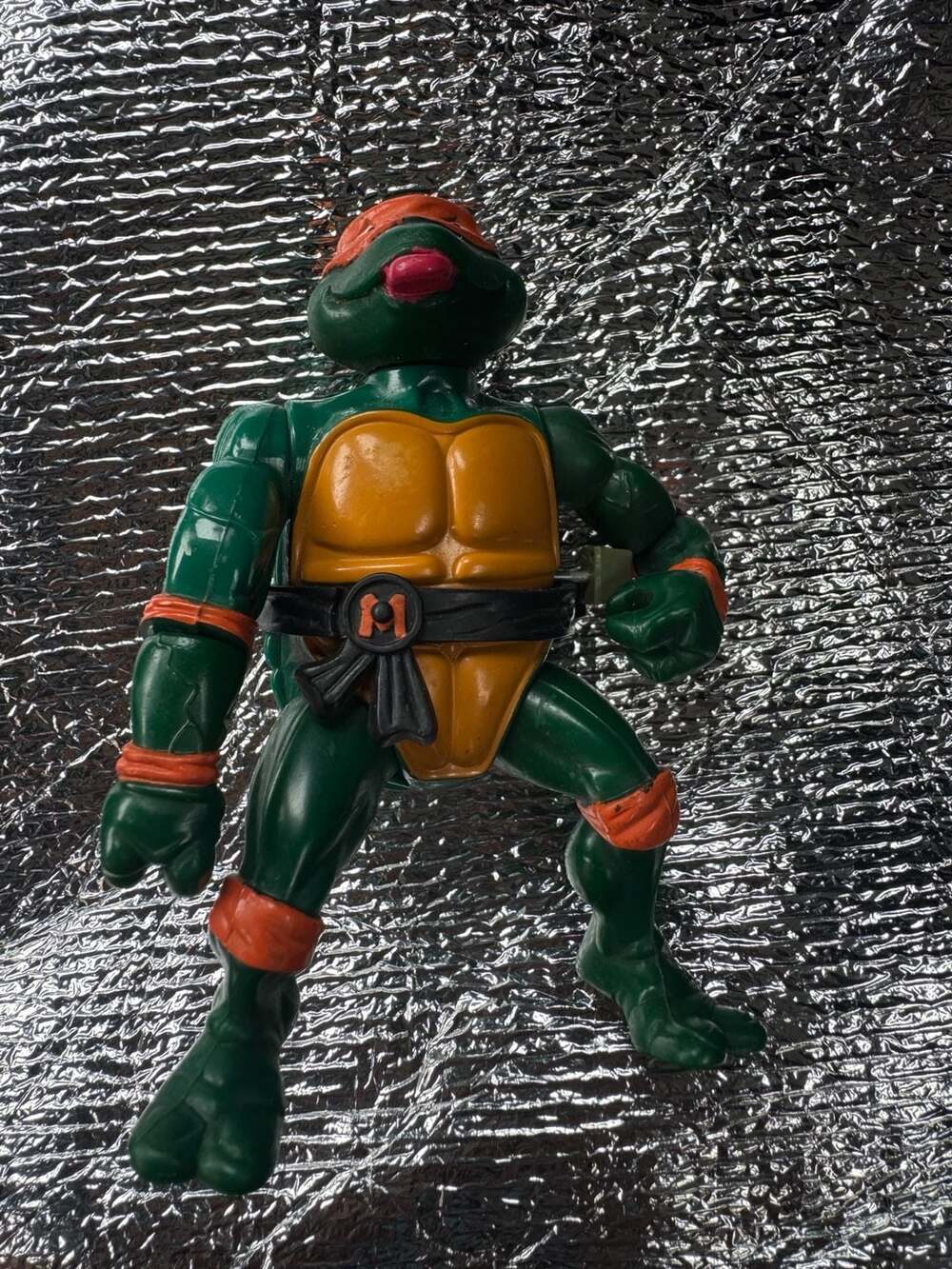 Vintage 1989 Playmates TMNT Wacky Action Rock 'n Roll Michaelangelo Figure